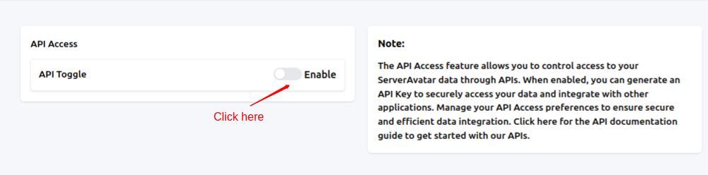 Enable or Disable API Access