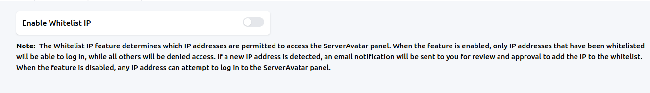 Enable Whitelist IP