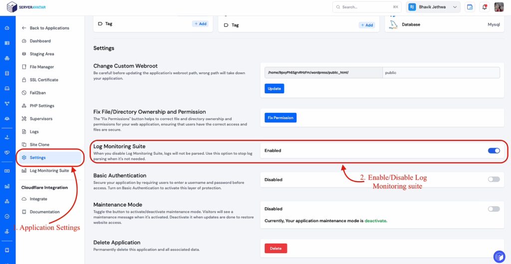 Application Settings